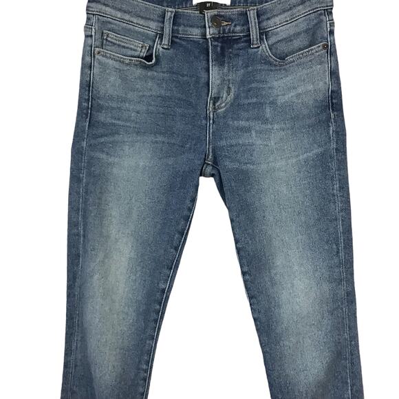 Current/Elliott The Stiletto Released Hem Armour Wash Slim Raw Hem Jeans sz 27 - Picture 10 of 11